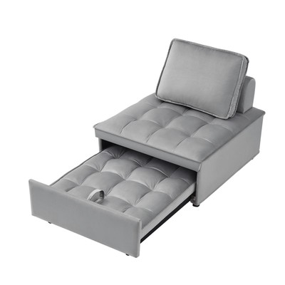 Convertible sleeping Sofa Bed, Modern velvet fabric single seater Sofa, Sleepin