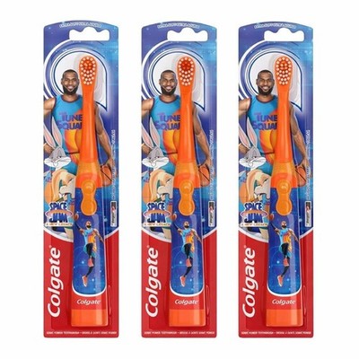 3-pk Colgate Kids Battery Toothbrush, For Ages 3+ Extra Soft Children Toothbrush