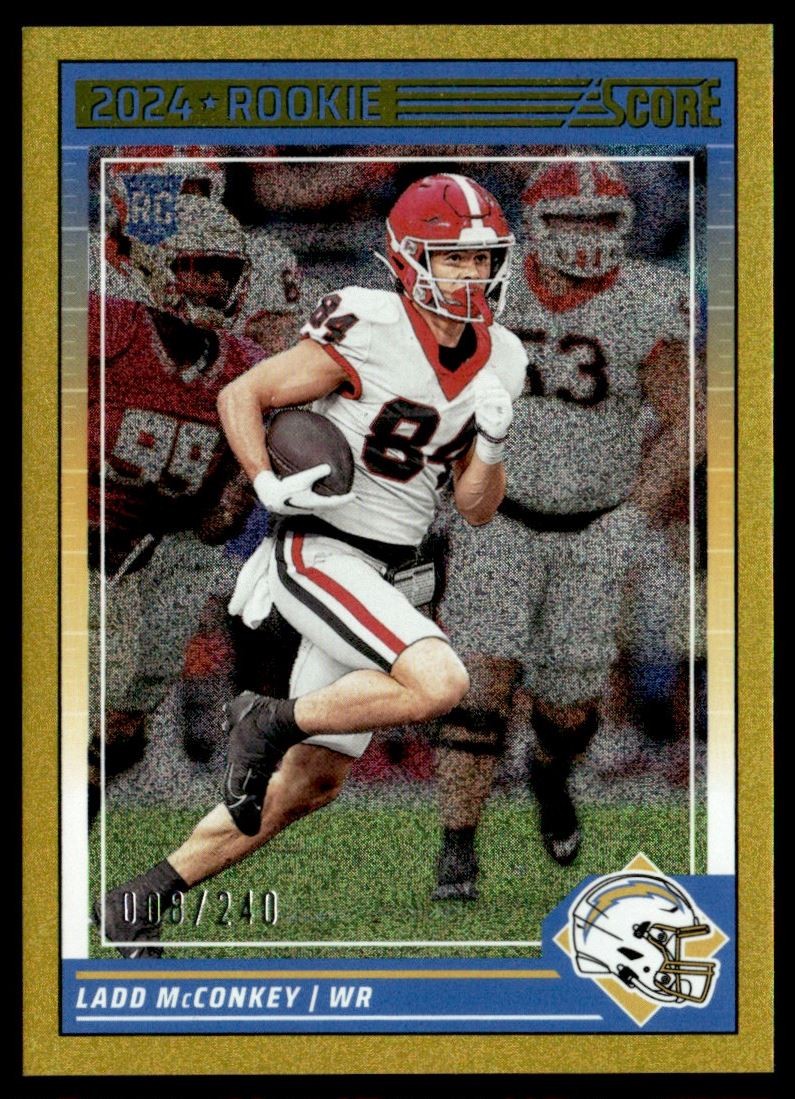 2024 Score Dots Gold Ladd McConkey Rookie 008/240 Los Angeles Chargers #328