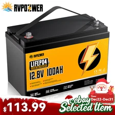 12V 100Ah LiFePO4 Lithium Battery Deep Cycles RV Marine Trolling Motors Off-grid