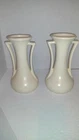 Vintage McCoy Pottery Pair of 9.5" Ivory Double HandleVases Art Deco Cream Glaze