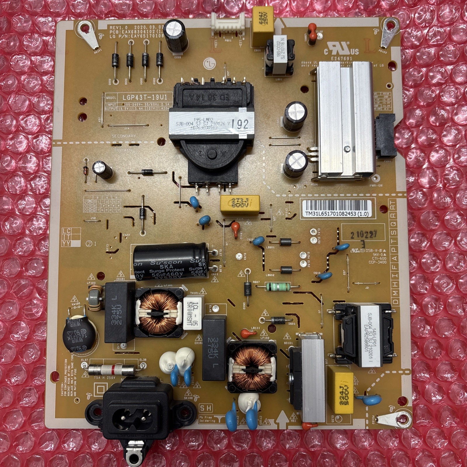 (A480) SCHEDA POWER TV 43" EAX68304102 1.0 EAY65170108 LG 43UQ76903LE ALIMEN.