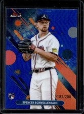 2025 Topps Finest Spencer Schwellenbach Common RC Blue Refractor #/200 Braves