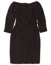 Prada Womens 3/4 Sleeve Sheath Dress IT 40 Small Black Cupro DF02