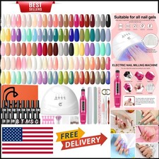 Complete Gel Nail Art Set: 35 Colors, UV Lamp & Nail Drill for Home Manicure