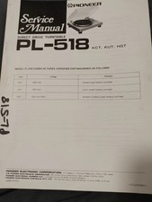 PIONEER PL-518 Turntable Service Manual Photocopy