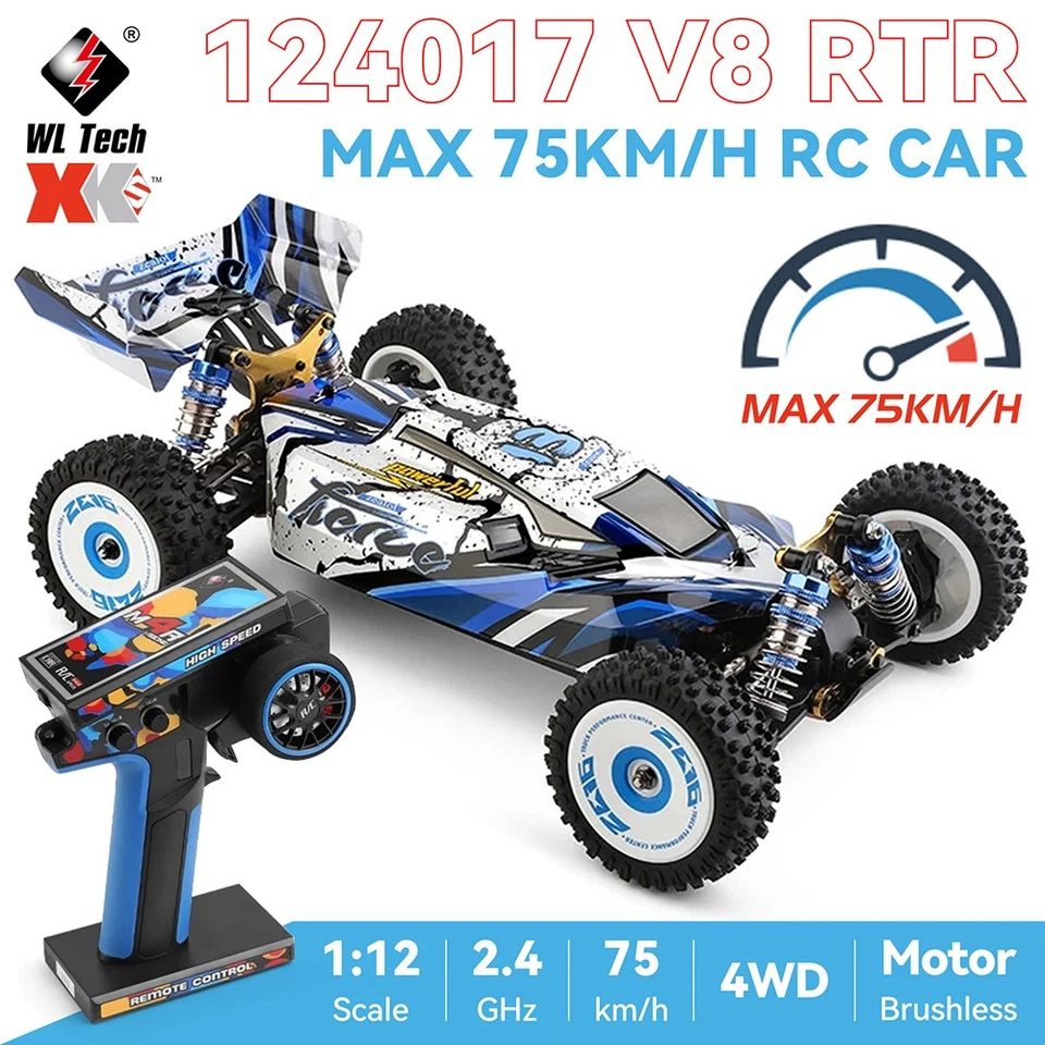 WLtoys 124017-V8 RC 1/12 2.4G 4WD 75km/h Brushless Metal Chassis RTR Racing Car - Image 2 of 4