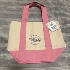Trader Joe's Pastel Pink Mini Canvas Tote Bags - 2025 Limited Edition