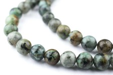 Round African Turquoise Beads 6mm Green Gemstone 16 Inch Strand
