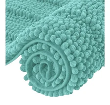 Arotive Luxury Chenille Bathroom Rug Mat Aqua color