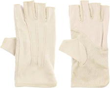Mens Sunblock Fingerless Gloves Summer UV Protection Driving One Size Beige