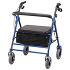 Easy Comforts Bariatric Rollator, Steel, 500 lb. Weight Capacity, Blue