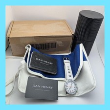DAN HENRY Skin Diver 1975 Quartz Wristwatch White Dial Box Warranty Card