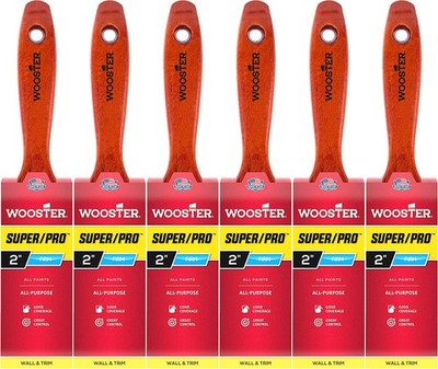 Wooster Genuine 2'' Super/Pro Flat Paintbrush 6-Pack, J4104-2-6PK