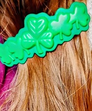 Irish Shamrock Hair Barrette 1980s 1990s St. Patrick's Day