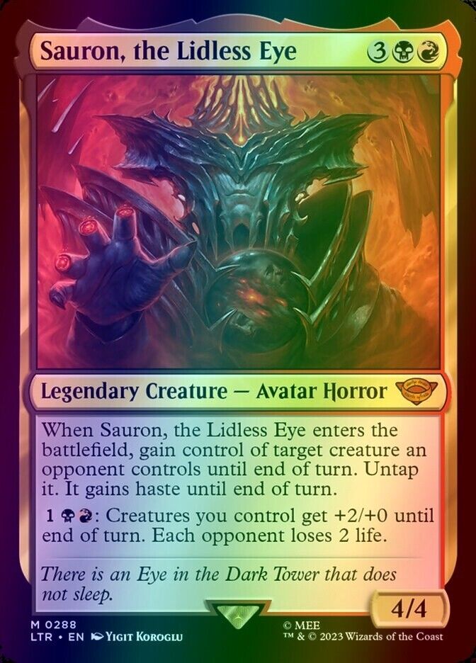 MTG Sauron, the Lidless Eye (Foil) [Tales of Middle-Earth MTG Sauron, the Lidless Eye (Foil) [Tales of Middle-Earth