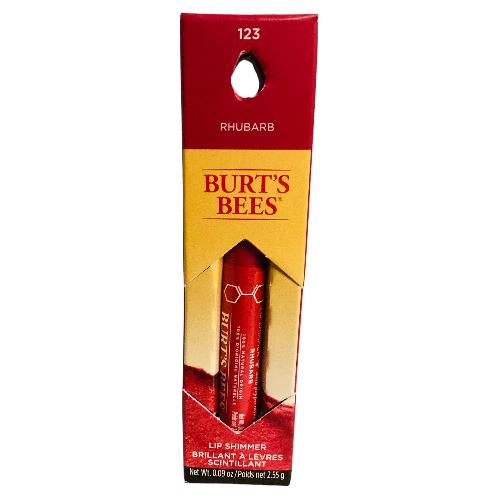Burt’s Bees Rhubarb Lip Shimmer 123 Vibrant Shimmering Color eBay