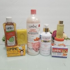 6 pcs LUMINE Carrot Body Wash  Soap  Lotion 400ml  Serum  Face Cream