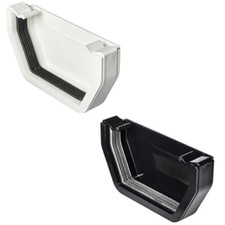 Gutter External Stop End Cap Square line 112mm Black or White