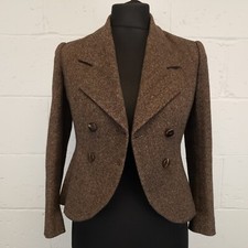 Ralph Lauren Black Label Double Breasted Blazer Jacket Uk 8 - Us 2 Wool Cashmere