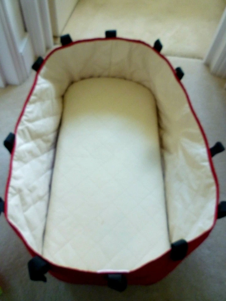 Bugaboo Frog Carrycot Fabric,Base & mattress-Red & Cream-Good Condition - Image 2 of 4
