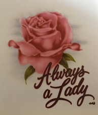Original Vintage Always A Lady Rose Hot Peel Iron On Transfer