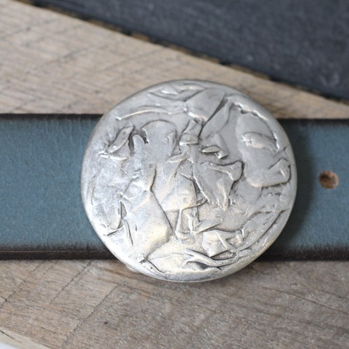 Round belt buckle antique silver buckle removable buckle removable belt up to 4 cm - Picture 5 of 9
