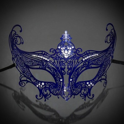 Royal Blue Masquerade Mask Metal Mask Masquerade Mask For Women M7142 Ebay