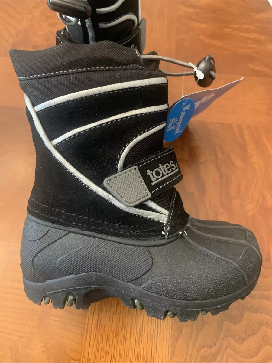 NWB Toddler Boys Totes Todd Black Winter Snow Boots Size 5