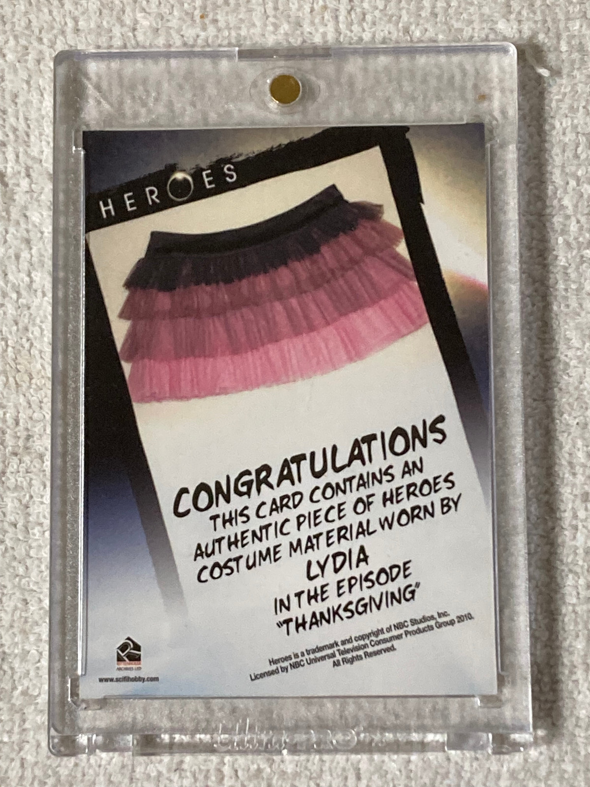 2010 Rittenhouse Heroes Archives Wardrobe Card Lydia | eBay