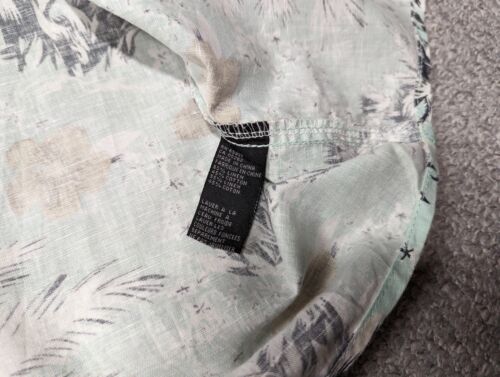 POINT ZERO Black Label Men's Floral Palm Hawaiian Aloha Linen Button Shirt - XL - Picture 13 of 14