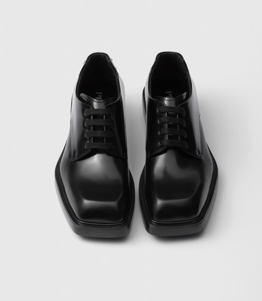 PRADA BRUSHED LEATHER DERBY SHOES. | eBay