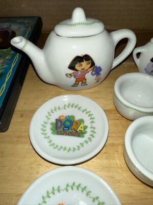 Nick Jr. Dora The Explorer Porcelain Tea Set For 4 13 Piece Set | eBay