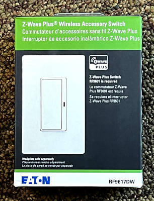 EATON RF9617DW Z-Wave Plus Wireless Accessory Switch, White