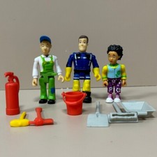 Lotto 3 pezzi pompiere Sam Helen Mike Sam con accessori figure articolate giocattoli 2,5'' 