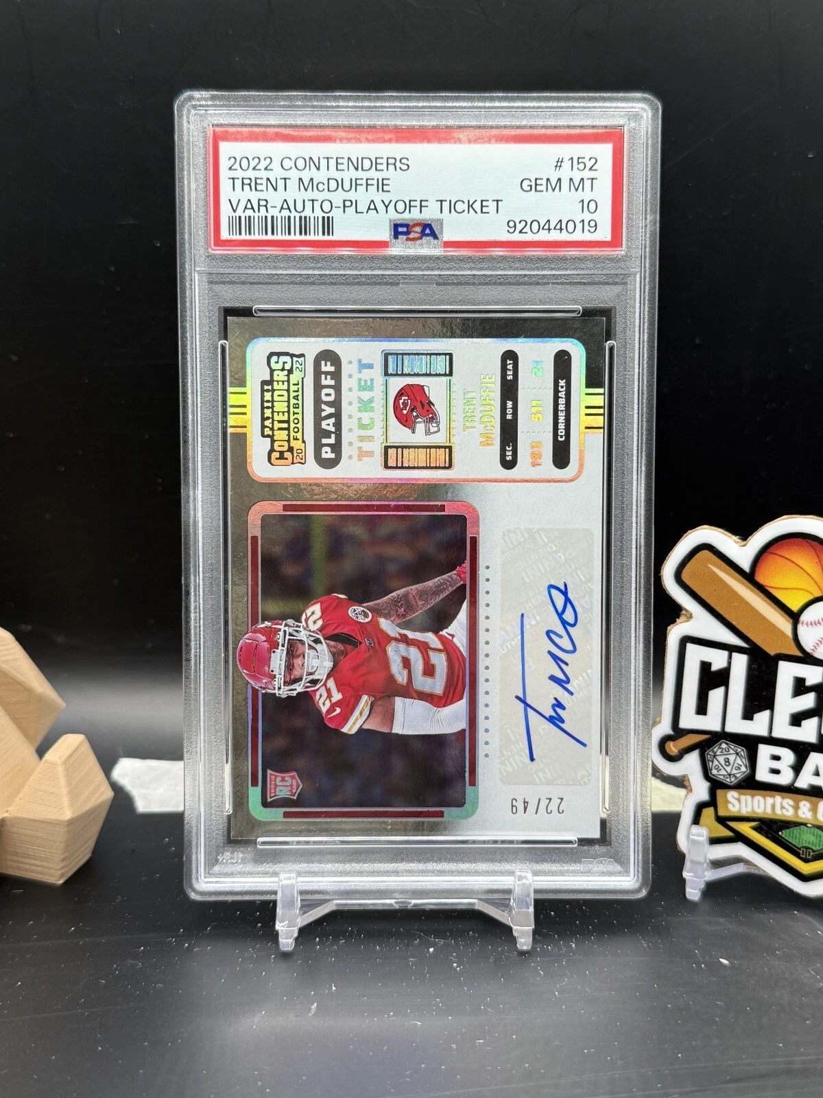 Trent McDuffie Panini Contenders #152 Variation-Autograph-Playoff Ticket