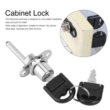 16mm Silver Single Locks with Keys Cabinet Lock Drawer Key Lock Office File Door