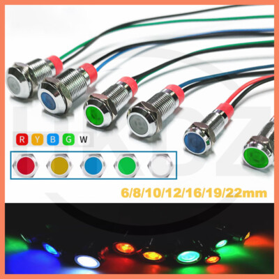 LED Signallampe Meldeleuchte 6-22mm Signalleuchte KFZ Kontrollleuchte 3V - 220V 