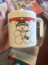 Donvier Manual Hand Crank Ice Cream Maker Half-Pint Santa Bear Red 1987, Vintage