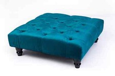 Square Upholstered Chesterfield Footstool Coffee Table Foot Stool Pouffe Seat