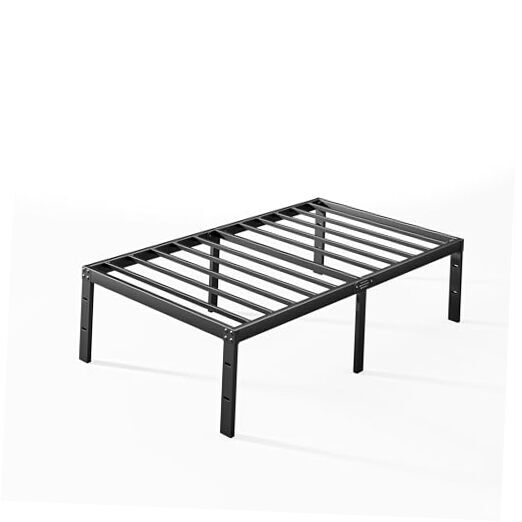 Sturdy Twin Metal Bed Frame with Platform Design and Underbed Storage Space