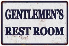 Gentlemen's Restroom Vintage Retro Reproduction 8x12 Metal Sign 108120067013