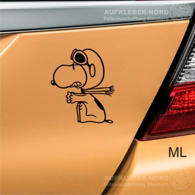 2x Aufkleber Snoopy Baron 7cm ML + MR B70 Auto Heck Motorrad Laptop Handy JDM