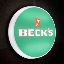 BECK'S Light up LED bar sign logo Pub Beer Lager Ale man cave garage home decor