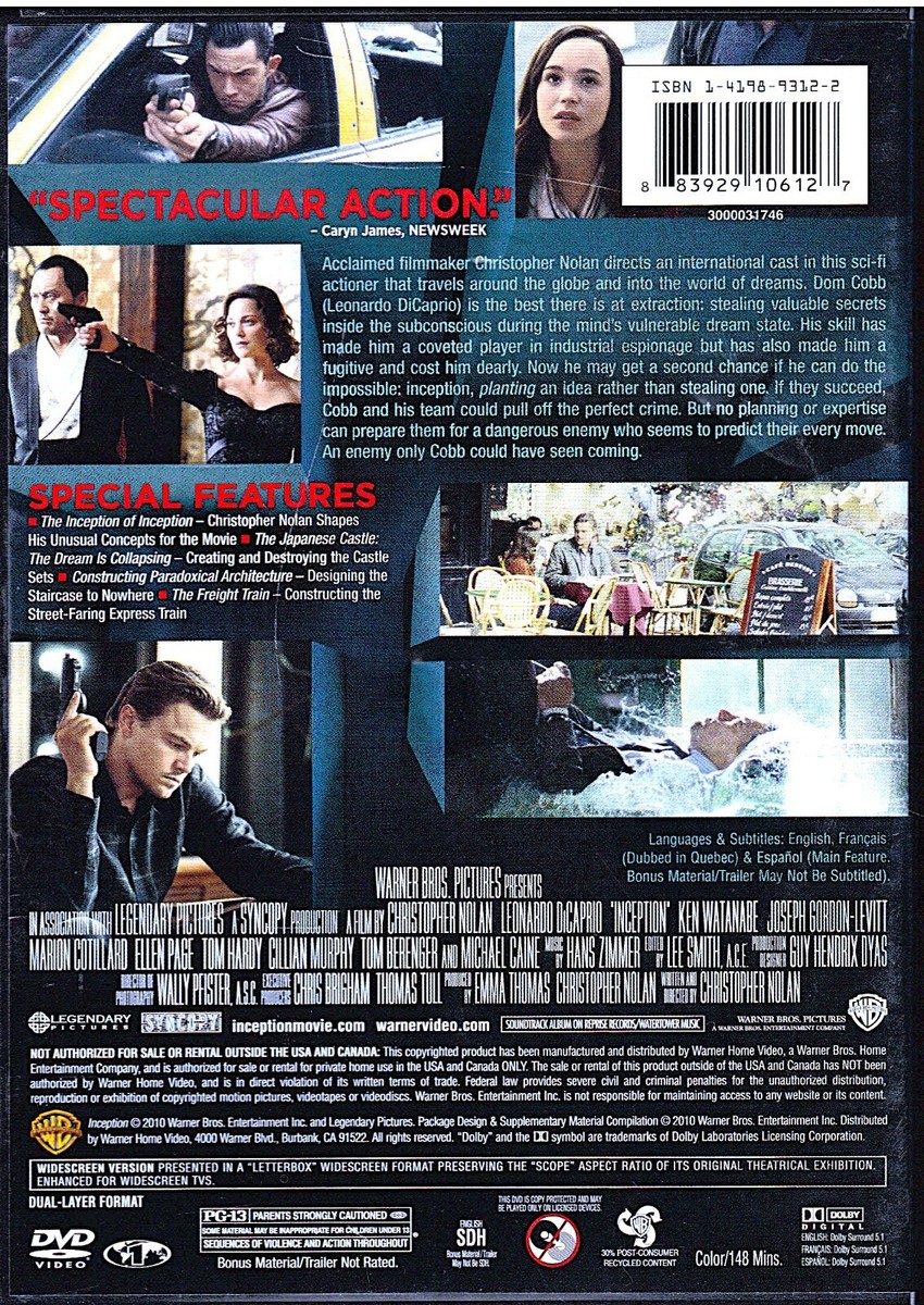 Inception 1976 photo book おまけ付き INCEPTION- Leonardo DiCaprio, Ken Watanabe- Dazzling, Breathtaking