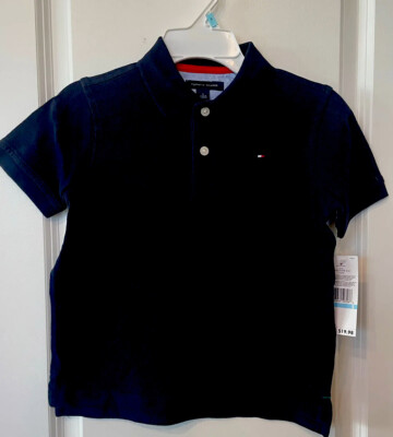 Tommy Hilfiger Polo Shirt Boys Size Navy Blue Casual Short Sleeve  Kids/Youth