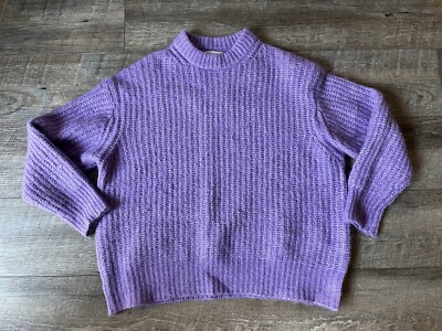 Zara Women's Purple Knit Long Sleeve Pullover Sweater - Size