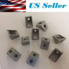 10 PCs 20x20mm Gray Aluminum L Shaped Brace Corner Joint Right Angle Bracket