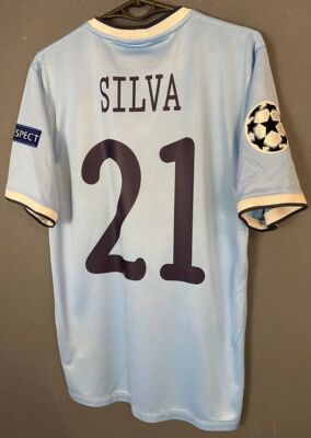 MEN'S FC MANCHESTER CITY 2013/2014 DAVID SILVA UEFA SOCCER