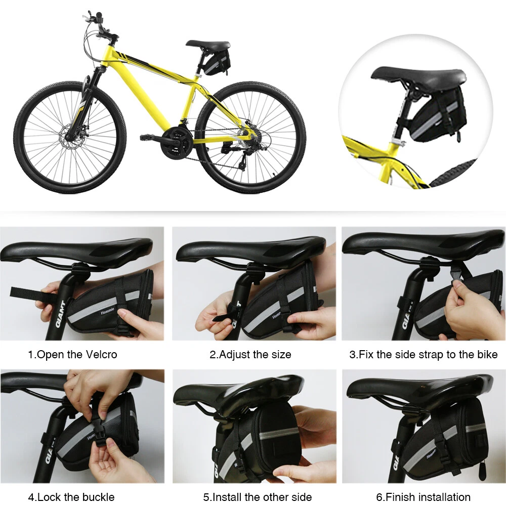 16PCS Bike Repair Multi Tool Mountain Bicycle Puncture Saddle Bag